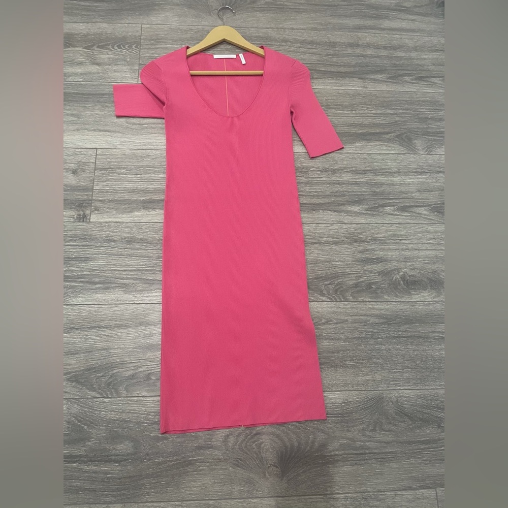 Helmut Lang stretch mini dress size S colour pink